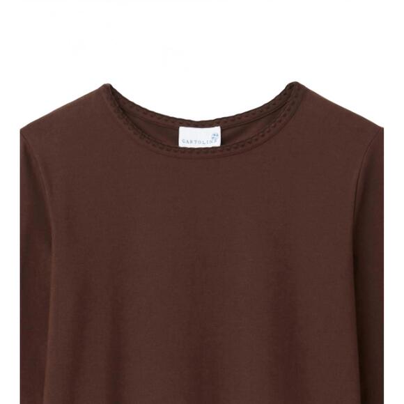 NEW CARTOLINA NANTUCKET women's dylan long sleeve tee in umber - Picture 2 of 2